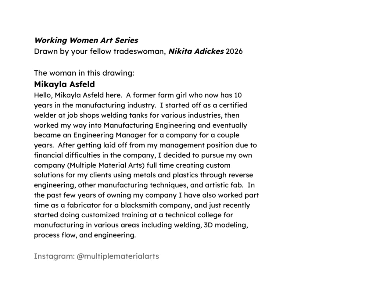 Working Women Art Series - Mikayla Asfeld