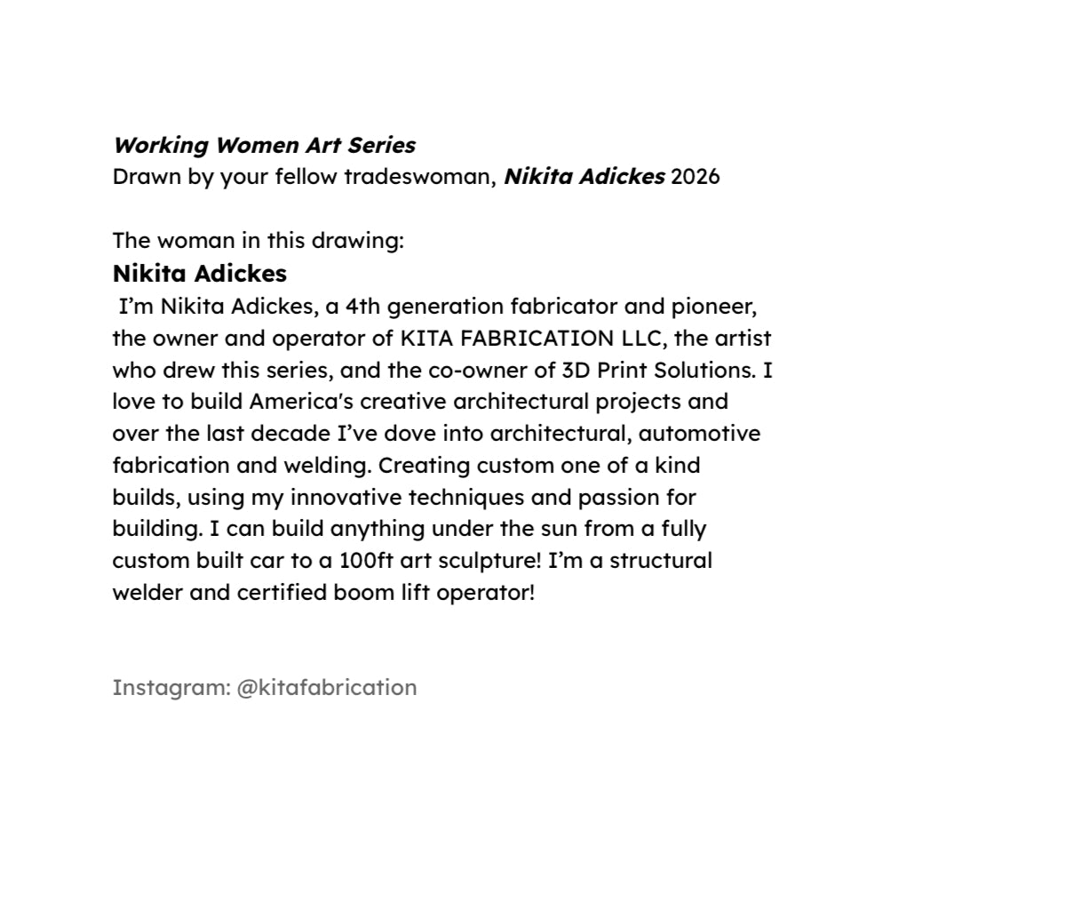 Working Women Art Series - Nikita Adickes