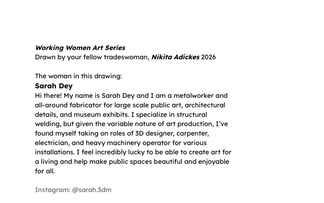 Working Women Art Series - Sarah Dey